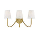 Meridian - Three Light Wall Sconce - Mscon - Natural Brass- Union Lighting Luminaires Decor