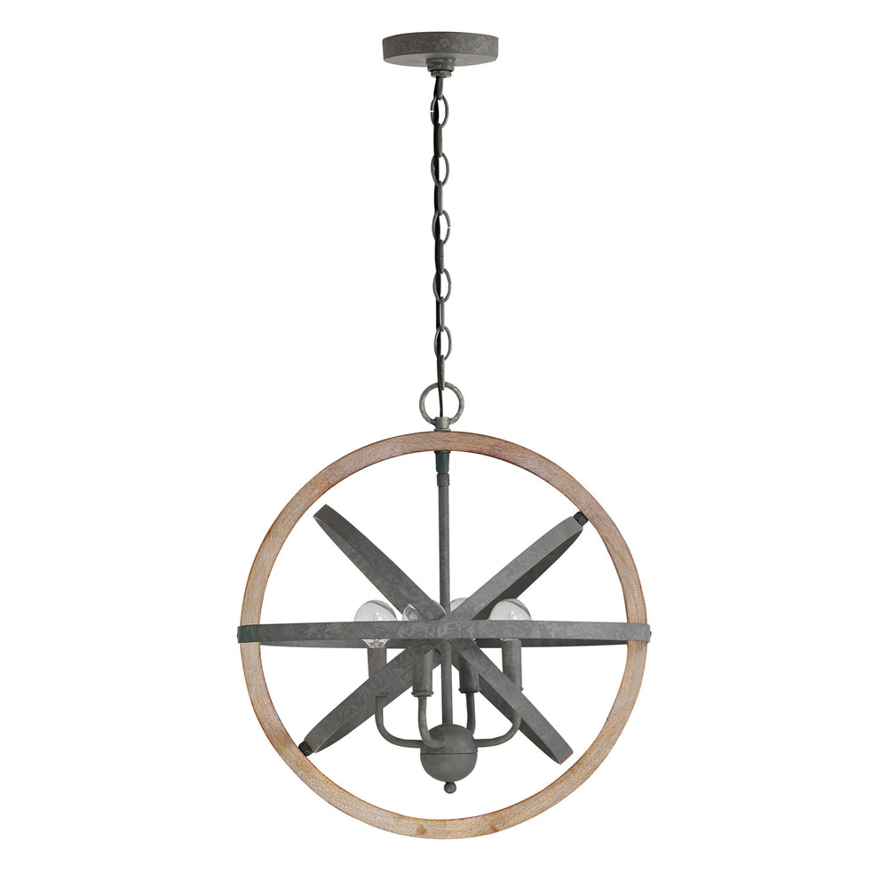 Capital Lighting - Four Light Pendant - Bluffton - Iron and Wood- Union Lighting Luminaires Decor
