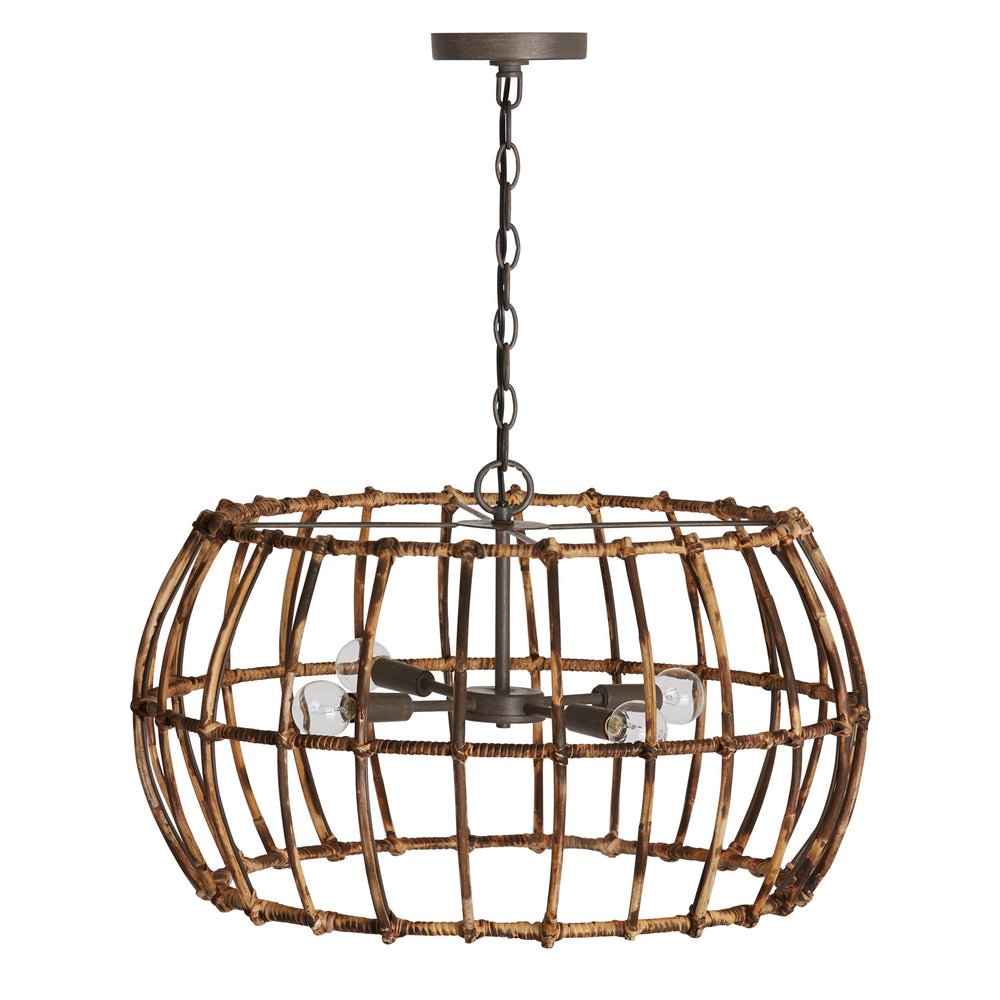 Capital Lighting - Four Light Pendant - Sanibel - Blazed Rattan and Nordic Grey- Union Lighting Luminaires Decor