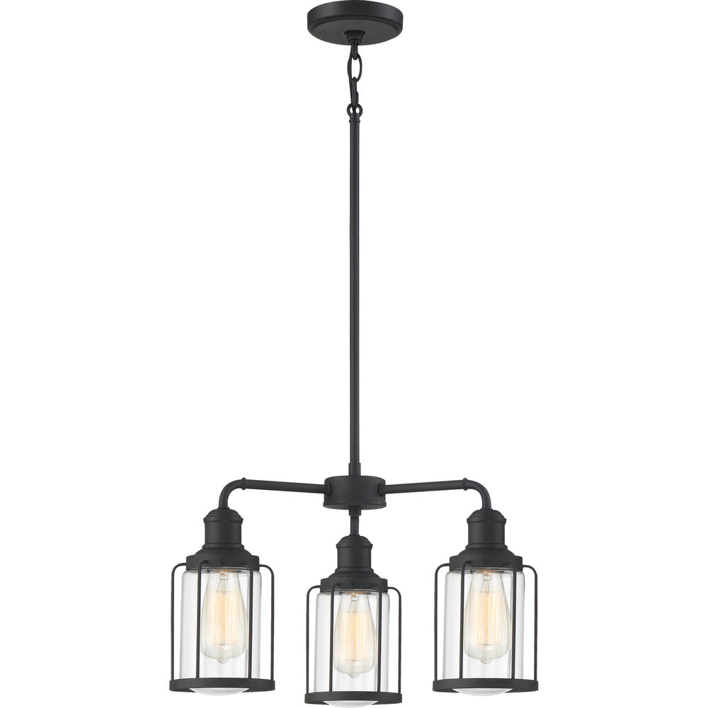 Quoizel - Three Light Chandelier - Ludlow - Earth Black- Union Lighting Luminaires Decor
