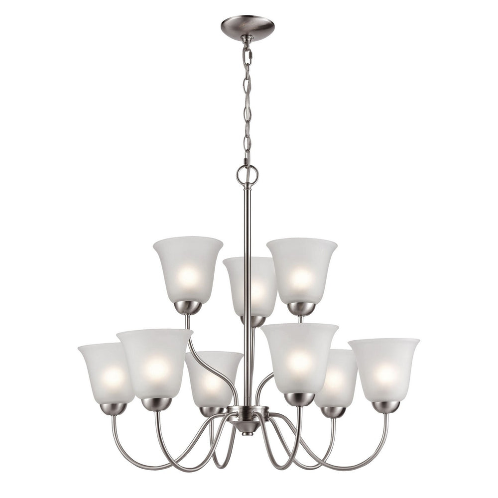 ELK Home - Nine Light Chandelier - Conway - Brushed Nickel- Union Lighting Luminaires Decor