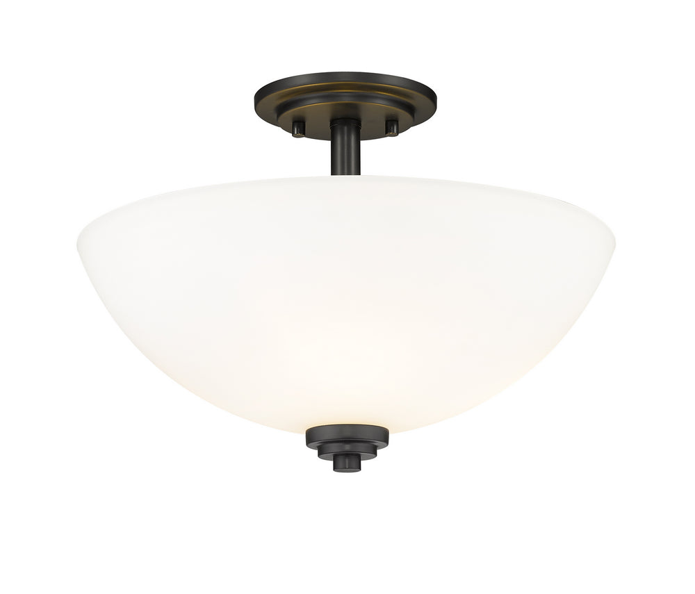 Z-Lite Canada - Three Light Semi Flush Mount - Ashton - Matte Black- Union Lighting Luminaires Decor