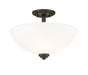 Z-Lite Canada - Three Light Semi Flush Mount - Ashton - Matte Black- Union Lighting Luminaires Decor