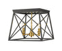 Z-Lite Canada - Three Light Flush Mount - Trestle - Matte Black + Olde Brass- Union Lighting Luminaires Decor