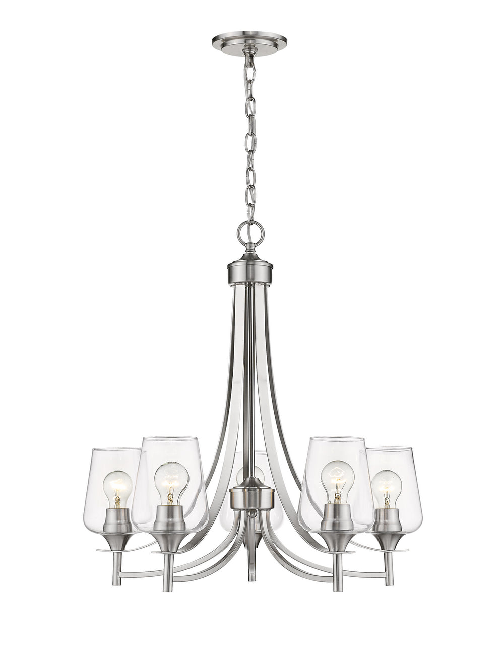Z-Lite Canada - Five Light Chandelier - Joliet - Brushed Nickel- Union Lighting Luminaires Decor