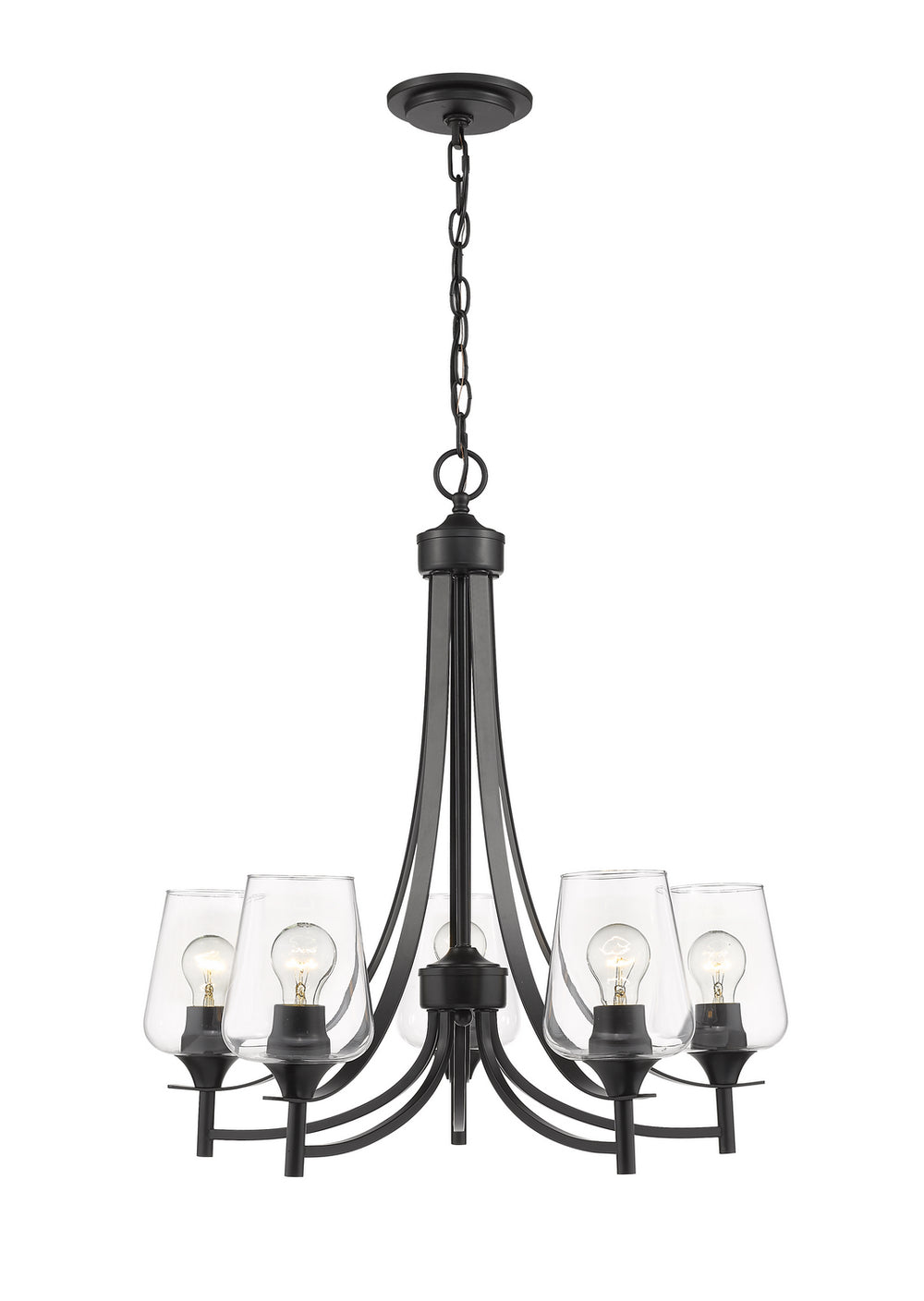 Z-Lite Canada - Five Light Chandelier - Joliet - Matte Black- Union Lighting Luminaires Decor