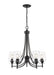 Z-Lite Canada - Five Light Chandelier - Joliet - Matte Black- Union Lighting Luminaires Decor