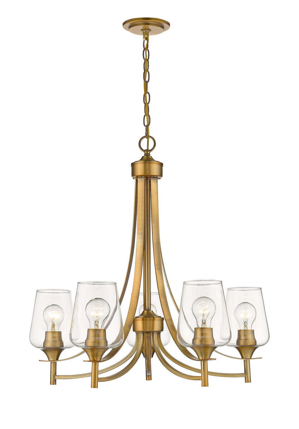 Z-Lite Canada - Five Light Chandelier - Joliet - Olde Brass- Union Lighting Luminaires Decor