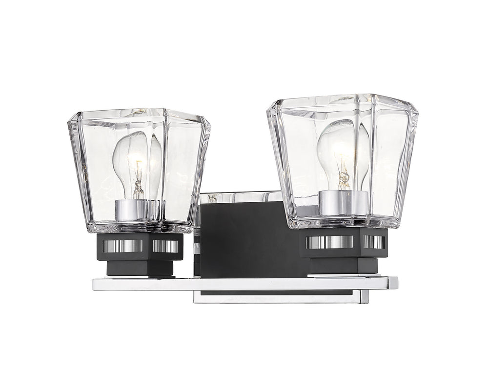 Z-Lite Canada - Two Light Vanity - Jackson - Chrome + Matte Black- Union Lighting Luminaires Decor