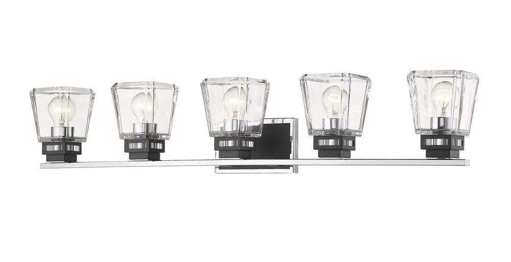 Z-Lite Canada - Five Light Vanity - Jackson - Chrome + Matte Black- Union Lighting Luminaires Decor
