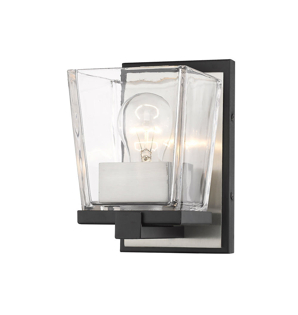 Z-Lite Canada - One Light Wall Sconce - Bleeker Street - Matte Black + Brushed Nickel- Union Lighting Luminaires Decor