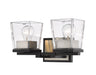 Z-Lite Canada - Two Light Vanity - Bleeker Street - Matte Black + Brushed Nickel- Union Lighting Luminaires Decor