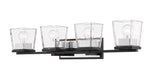 Z-Lite Canada - Four Light Vanity - Bleeker Street - Matte Black + Chrome- Union Lighting Luminaires Decor