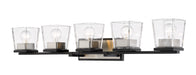 Z-Lite Canada - Five Light Vanity - Bleeker Street - Matte Black + Brushed Nickel- Union Lighting Luminaires Decor