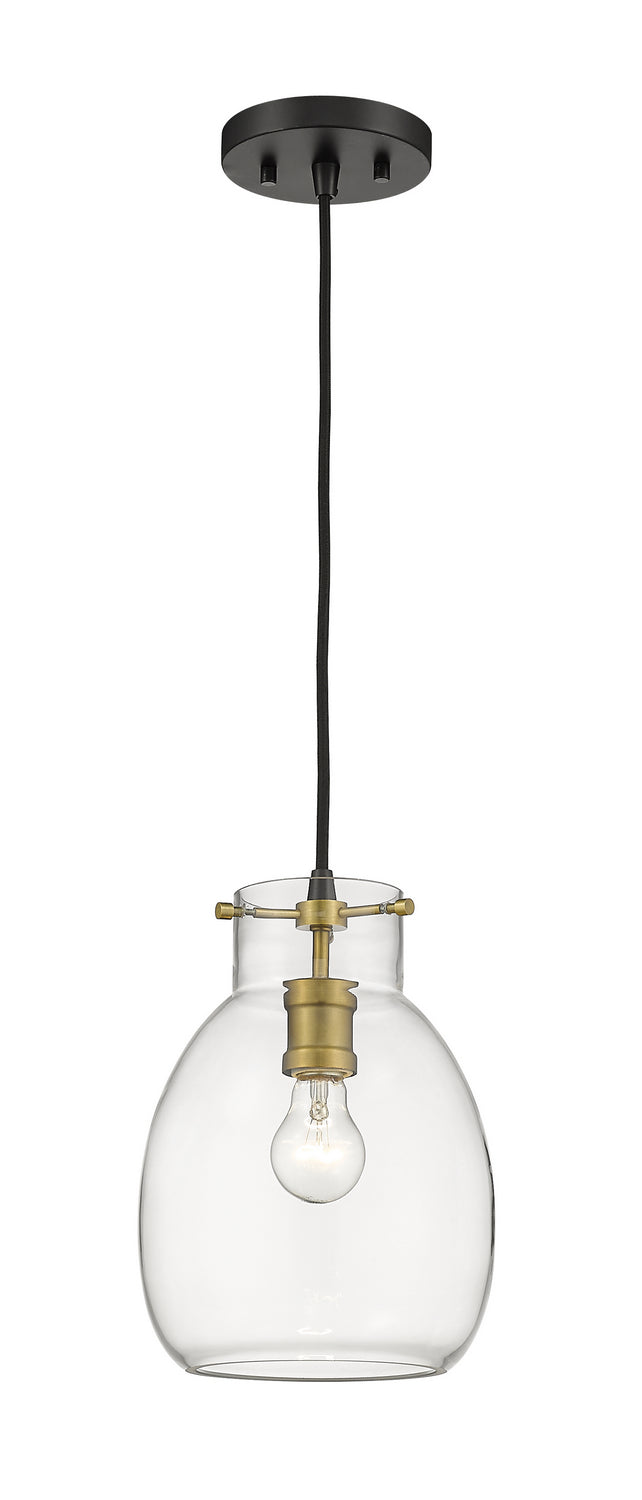 Z-Lite Canada - One Light Pendant - Bella - Matte Black + Olde Brass- Union Lighting Luminaires Decor