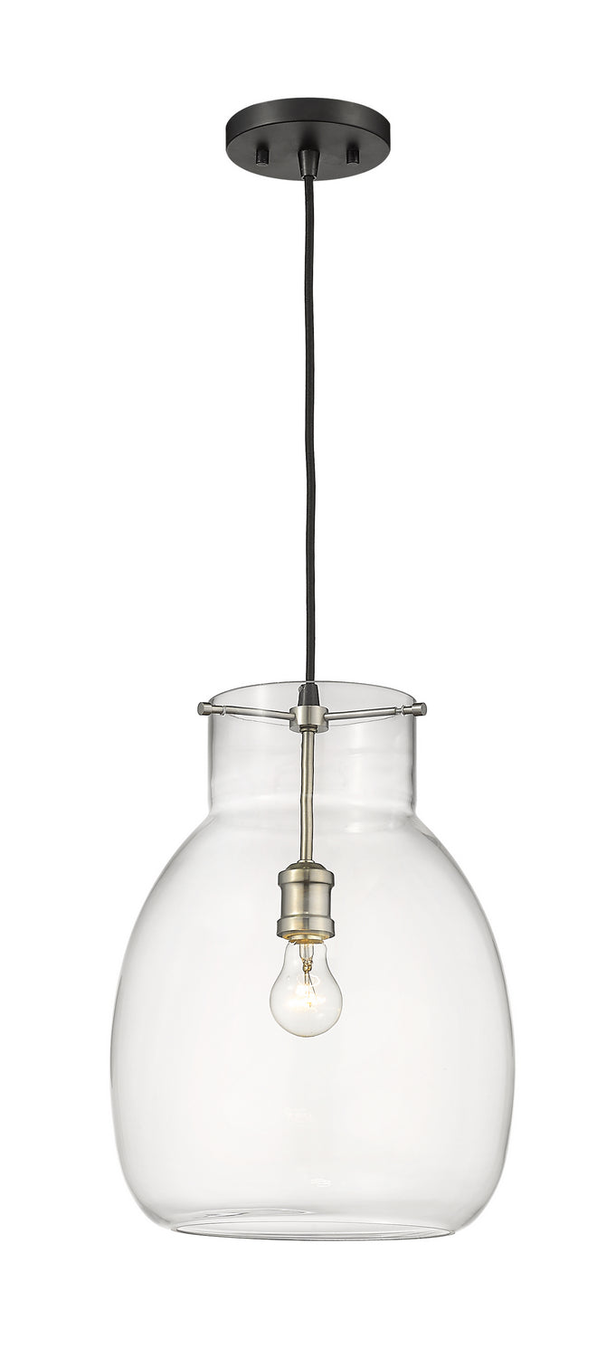Z-Lite Canada - One Light Pendant - Bella - Matte Black + Brushed Nickel- Union Lighting Luminaires Decor
