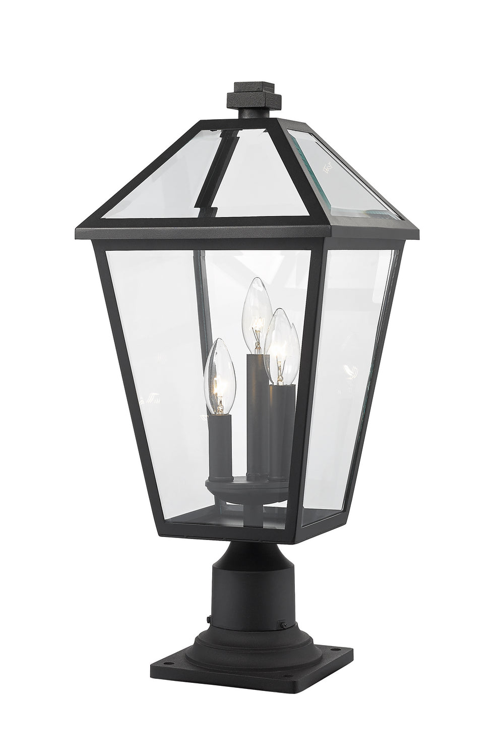 Z-Lite Canada - Three Light Outdoor Pier Mounted Fixture - Talbot - Black- Union Lighting Luminaires Decor