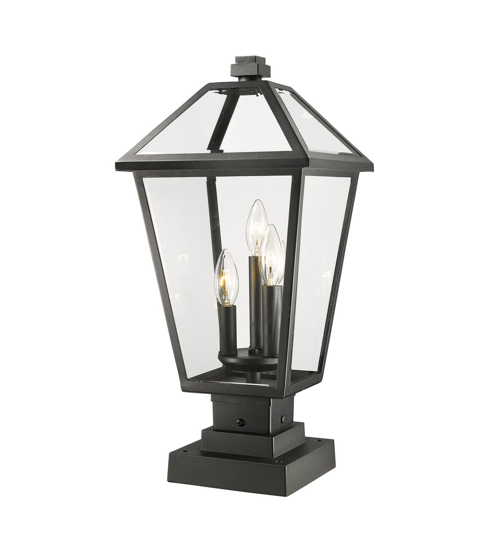 Z-Lite Canada - Three Light Outdoor Pier Mounted Fixture - Talbot - Black- Union Lighting Luminaires Decor