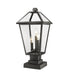 Z-Lite Canada - Three Light Outdoor Pier Mounted Fixture - Talbot - Black- Union Lighting Luminaires Decor
