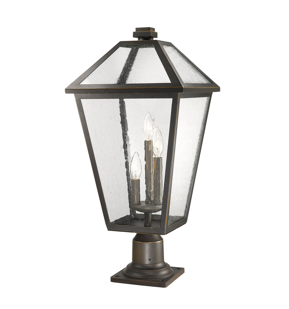 Z-Lite Canada - Three Light Outdoor Pier Mounted Fixture - Talbot - Oil Rubbed Bronze- Union Lighting Luminaires Decor