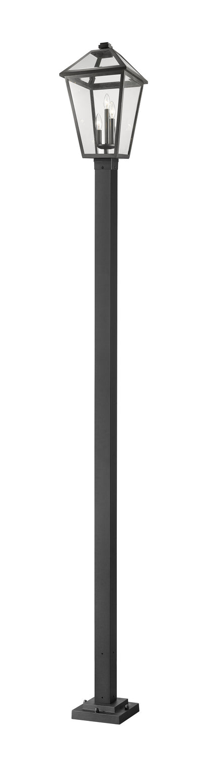 Z-Lite Canada - Three Light Outdoor Post Mounted Fixture - Talbot - Black- Union Lighting Luminaires Decor