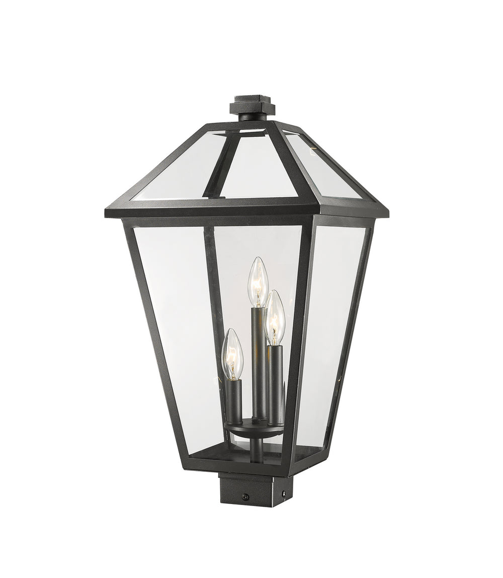 Z-Lite Canada - Three Light Outdoor Post Mount Fixture - Talbot - Black- Union Lighting Luminaires Decor
