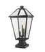 Z-Lite Canada - Three Light Outdoor Pier Mounted Fixture - Talbot - Black- Union Lighting Luminaires Decor
