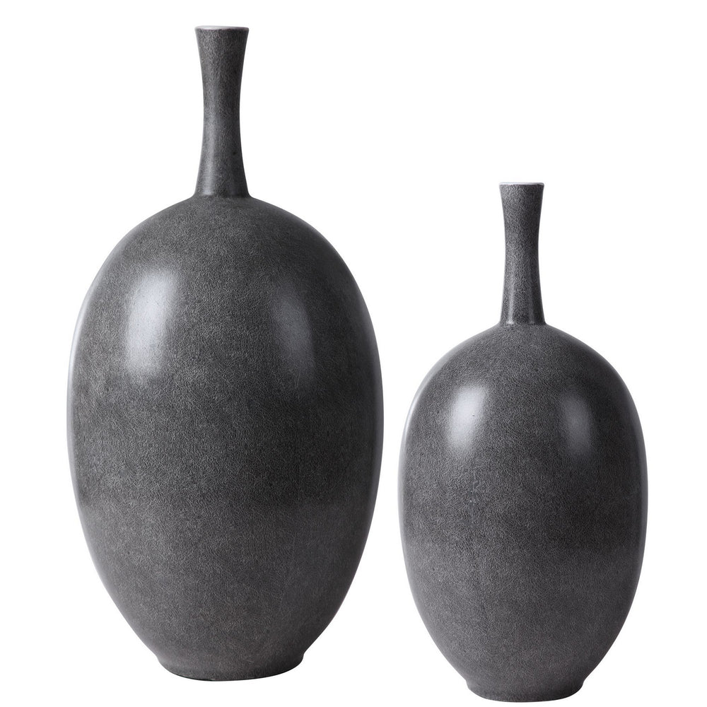 Uttermost - Vases, S/2 - Riordan - Marbled Black/White/Matte White- Union Lighting Luminaires Decor
