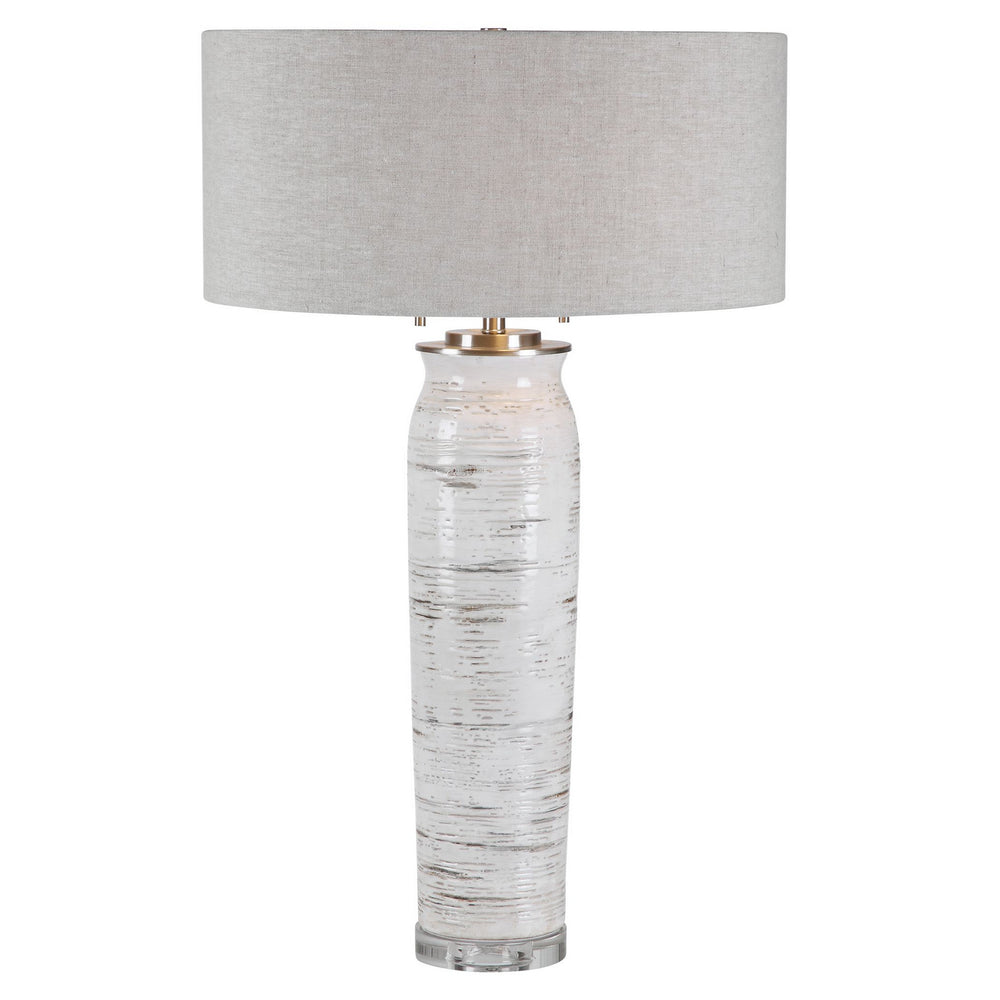 Uttermost - Two Light Table Lamp - Lenta - Brushed Nickel- Union Lighting Luminaires Decor