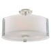 DVI Canada - Three Light Semi-Flush Mount - Zurich - Satin Nickel w/Silk Screened Opal Glass- Union Lighting Luminaires Decor