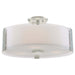 DVI Canada - Three Light Semi-Flush Mount - Zurich - Satin Nickel w/Silk Screened Opal Glass- Union Lighting Luminaires Decor
