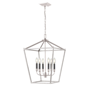 DVI Canada - Six Light Foyer Pendant - Lundy'S Lane - Multiple/Satin Nickel- Union Lighting Luminaires Decor