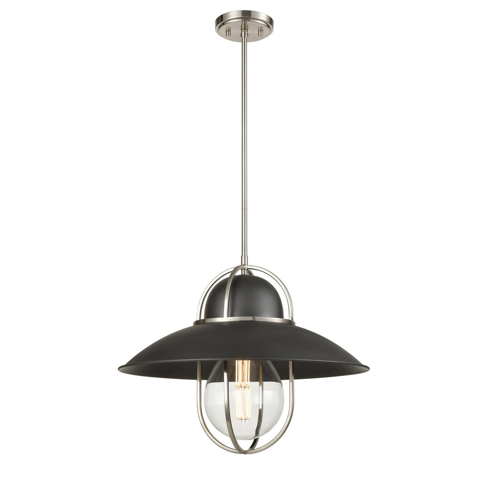 DVI Canada - One Light Pendant - Peggy'S Cove - Graphite And Satin Nickel- Union Lighting Luminaires Decor