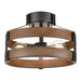 DVI Canada - Three Light Semi-Flush Mount - Fort Garry - Graphite And Ironwood On Metal- Union Lighting Luminaires Decor