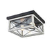 DVI Canada - Two Light Outdoor Flush Mount - County Fair Outdoor - Black/Birchwood On Metal- Union Lighting Luminaires Decor