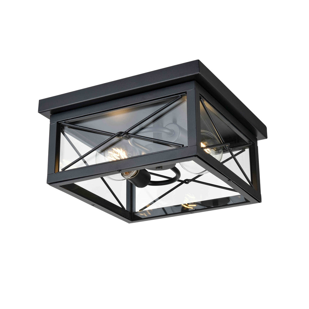 DVI Canada - Two Light Outdoor Flush Mount - County Fair Outdoor - Black w/Clear Glass- Union Lighting Luminaires Decor
