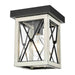 DVI Canada - One Light Outdoor Flush Mount - County Fair Outdoor - Black/Birchwood On Metal- Union Lighting Luminaires Decor