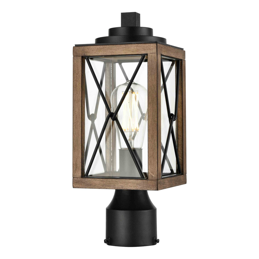 DVI Canada - One Light Outdoor Post Lamp - County Fair Outdoor - Black And Ironwood On Metal- Union Lighting Luminaires Decor