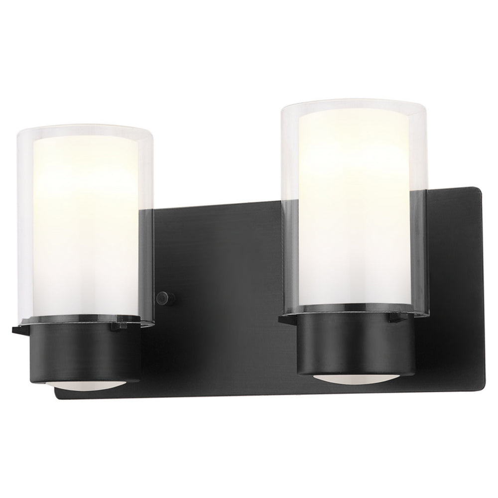 DVI Canada - Two Light Vanity - Essex - Graphite w/Half Opal Glass- Union Lighting Luminaires Decor