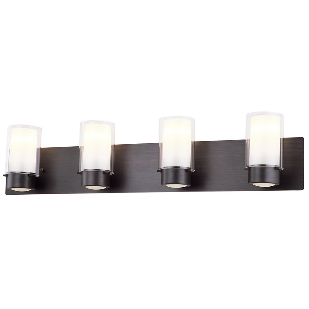 DVI Canada - Four Light Vanity - Essex - Graphite w/Half Opal Glass- Union Lighting Luminaires Decor