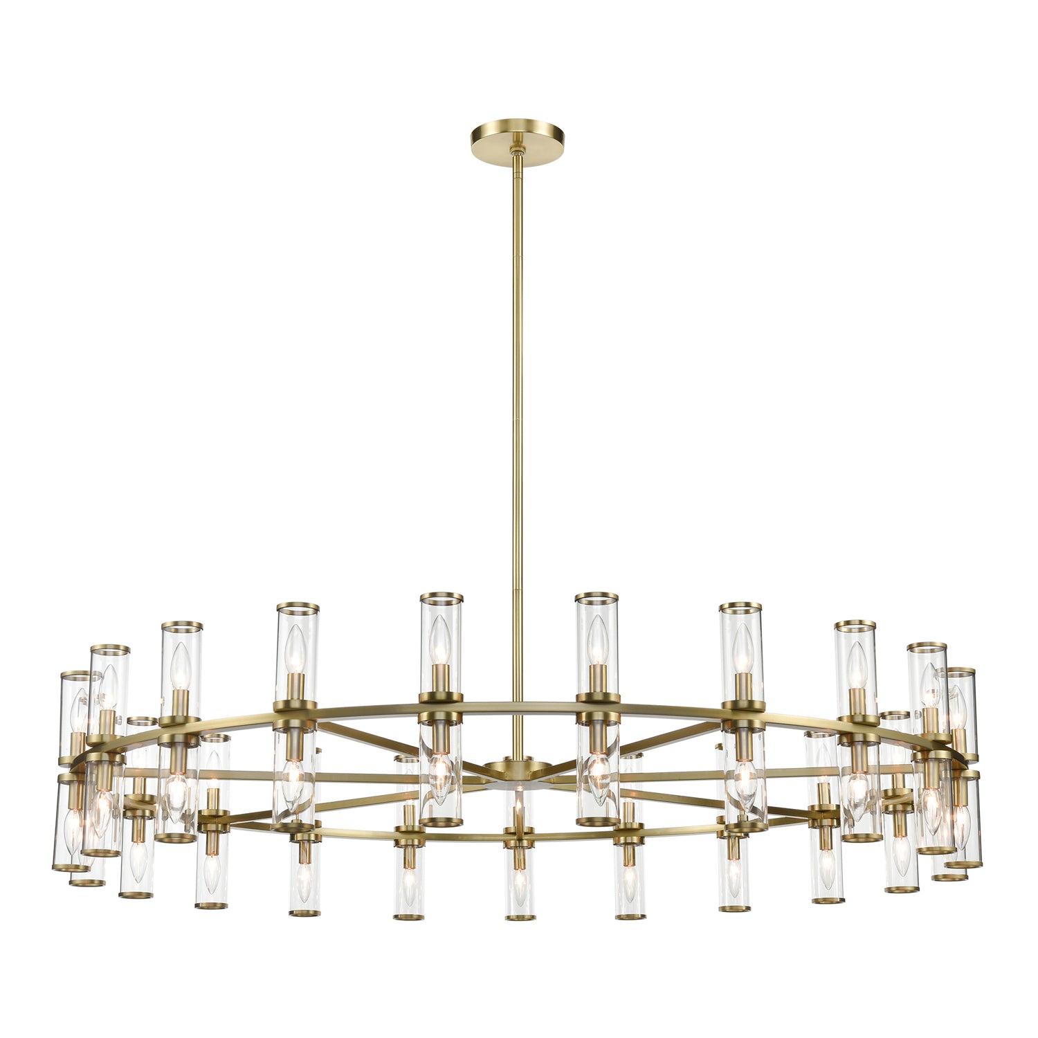 Alora Canada - 42 Light Chandelier - Revolve - Clear Glass/Natural Brass- Union Lighting Luminaires Decor