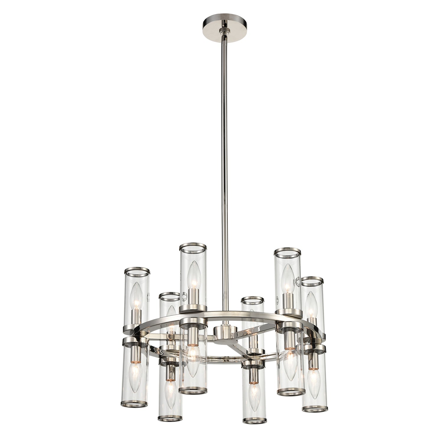 Alora Canada - 12 Light Chandelier - Revolve - Clear Glass/Polished Nickel- Union Lighting Luminaires Decor