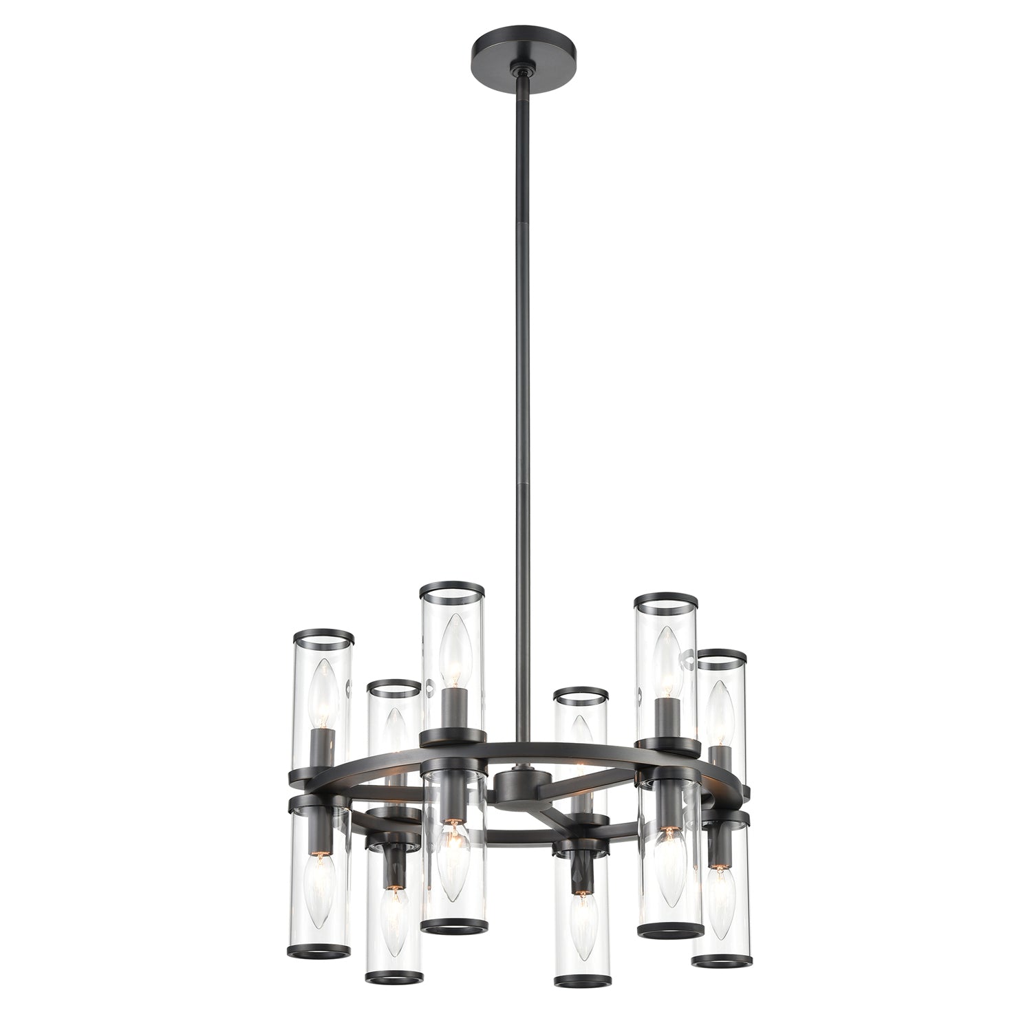 Alora Canada - 12 Light Chandelier - Revolve - Clear Glass/Urban Bronze- Union Lighting Luminaires Decor
