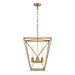 Alora Canada - Four Light Pendant - Lattice - Vintage Brass- Union Lighting Luminaires Decor