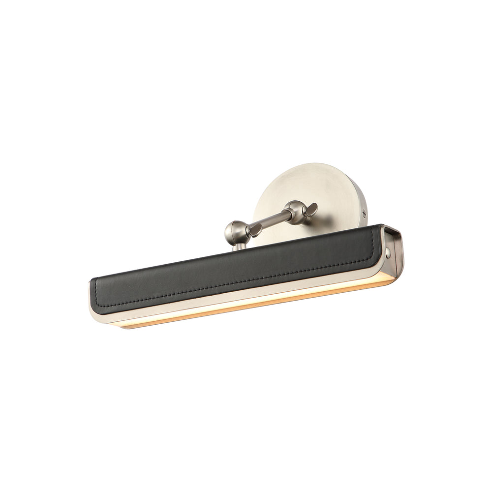 Alora Canada - LED Wall Sconce - Valise Picture - Aged Nickel/Tuxedo Leather- Union Lighting Luminaires Decor