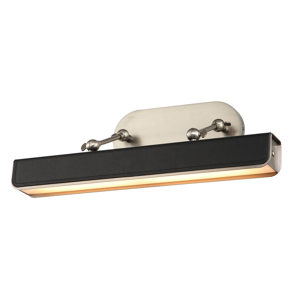 Alora Canada - LED Wall Sconce - Valise Picture - Aged Nickel/Tuxedo Leather- Union Lighting Luminaires Decor