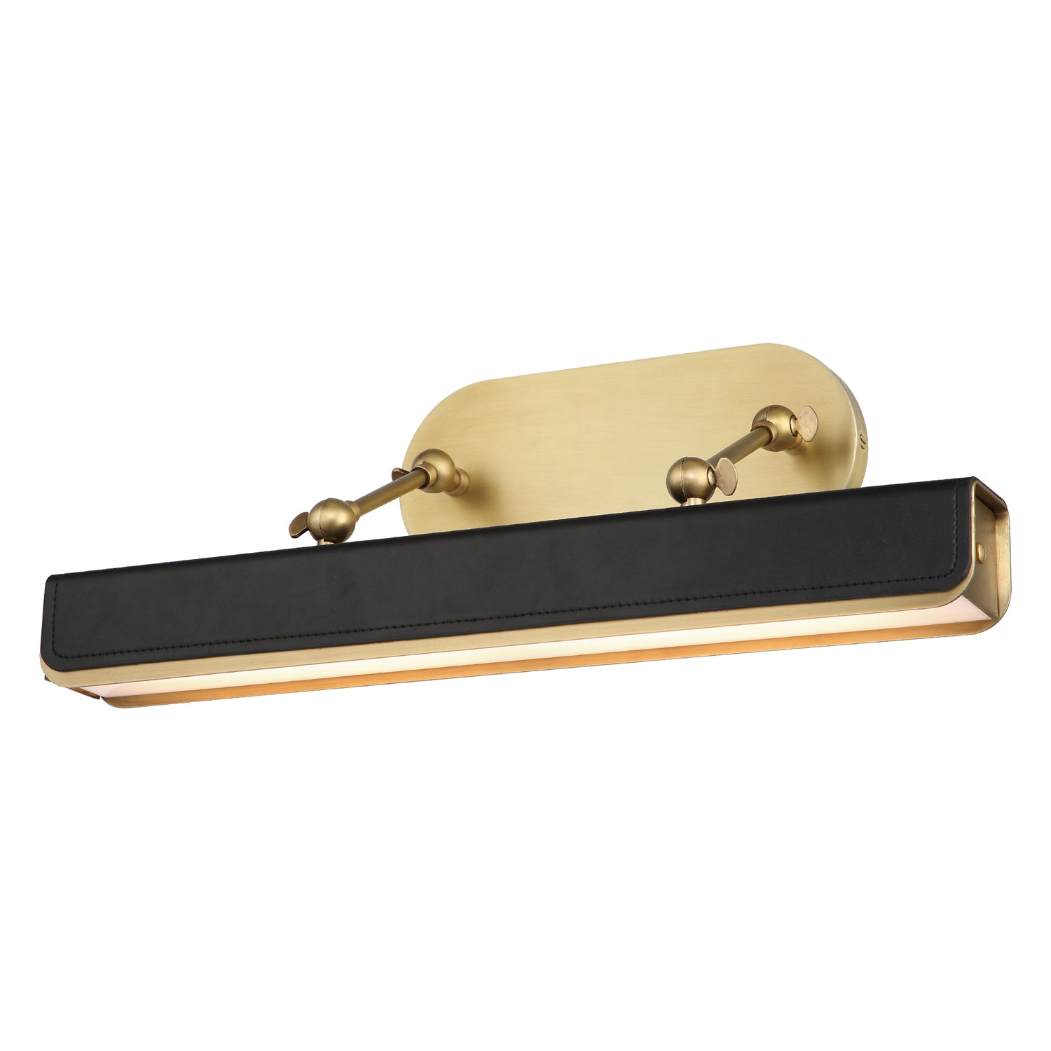 Alora Canada - LED Wall Sconce - Valise Picture - Vintage Brass/Tuxedo Leather- Union Lighting Luminaires Decor