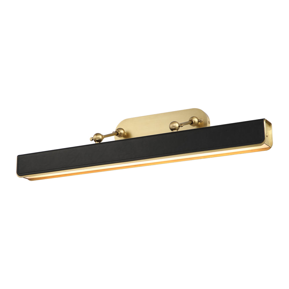Alora Canada - LED Wall Sconce - Valise Picture - Vintage Brass/Tuxedo Leather- Union Lighting Luminaires Decor