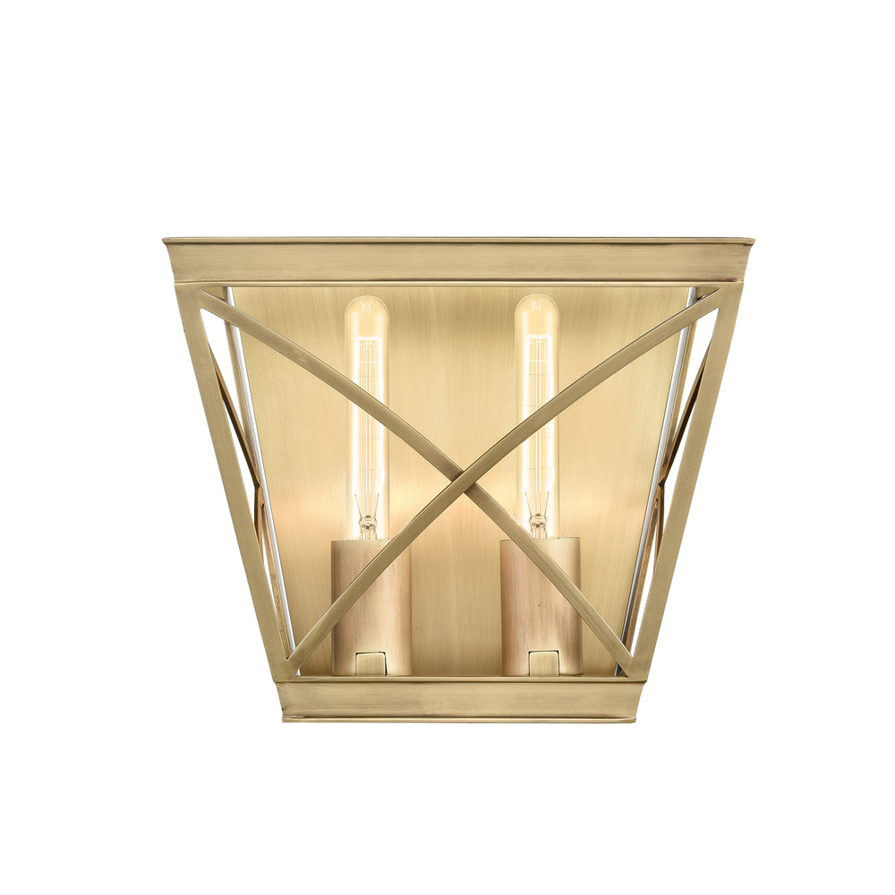 Alora Canada - Two Light Bathroom Fixture - Lattice - Vintage Brass- Union Lighting Luminaires Decor