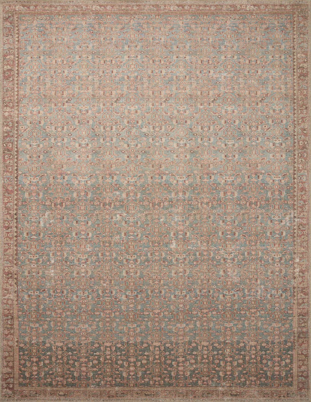 Aubrey Blue / Terracotta Rug (AUB-04)